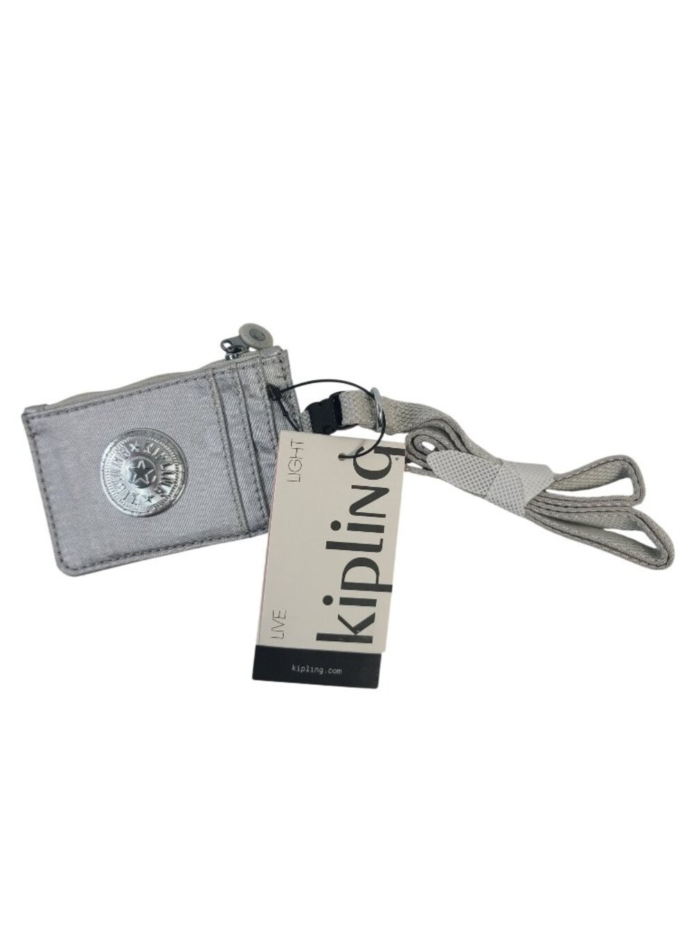 NEW Kipling Leroy2 ID Card Holder With Strap Candy Metallic